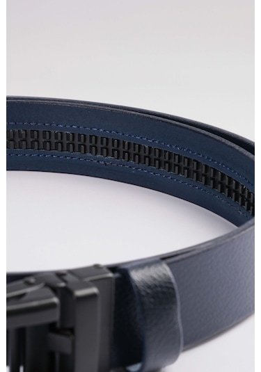 Manda Derisi Otomatik Tokalı Deliksiz Erkek Kemeri - Otomatik Kemer Lacivert