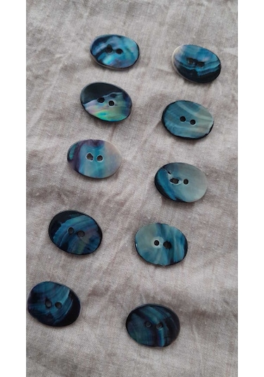 Doğal Hakiki İnci Midye Kabugu Düğme 12x17 Mm 10 Adet