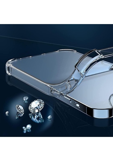 İphone 14 Pro Max Kılıf Round Seri Köşe Korumalı Şeffaf Silikon Kapak