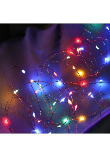 Vkemall 5m 50 Led Renkli Bakır Tel Dekoratif Işık, 8 Fonksiyonlu Kumandalı Usb Şarjlı Yıldız Işık Zinciri Çok Renkli
