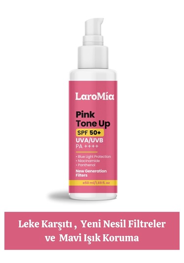 Laromia Leke Karşıtı Cilt Aydınlatıcı Ve Ton Eşitleyici Pembe Güneş Kremi SPF50+ 50 ML