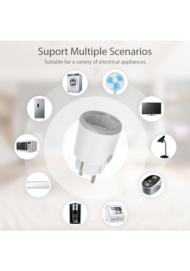 Geeksen Akıllı Wifi Soketli Adaptör 16a - Enerji Tüketim Ölçümü, Uzak Kumanda, Zamanlama Ve Senaryo Bağlantısı - Avrupa Standartı 85-250v