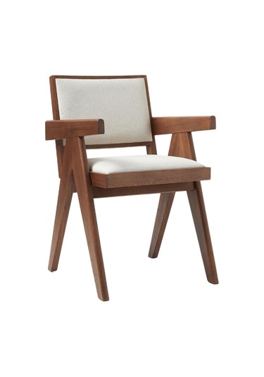 Kalmar Ahşap Ceviz Sandalye Ceviz - Beyaz