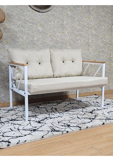 İkili Beyaz Boyalı Bahçe - Balkon - Mutfak Çay Seti Takımı Bahçe 001