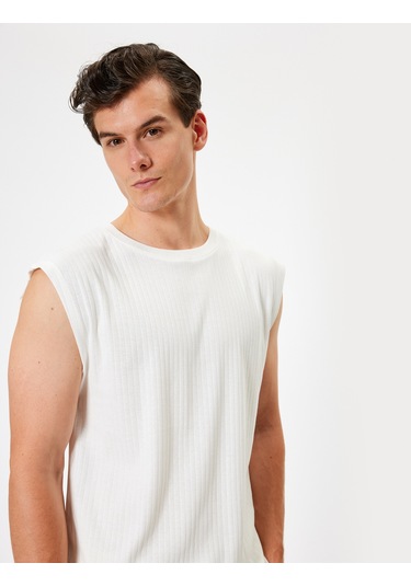 Koton Kolsuz Tişört Basic Bisiklet Yaka Pamuklu Beyaz 4sam30034mk Beyaz