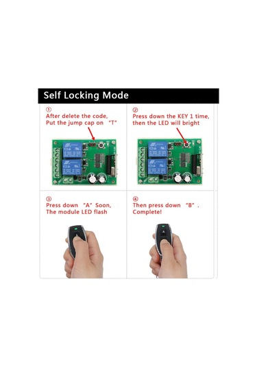433mhz Rf 2 Kanal Röle Modül Dc12v Kablosuz Motor Pompa Fan Lamba Perde Akıllı Ev Garaj Bariyer Kapı
