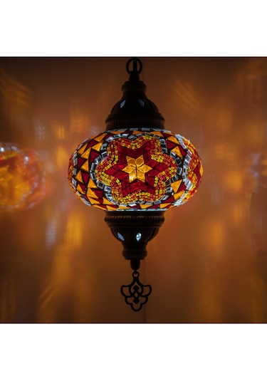 Büyük Otantik Tavan Sarkıt Avize Mozaik Lamba Gece Lambası Renkli