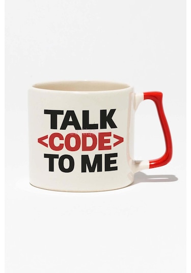 Talk Code To Me Yazılımcı Mühendis Hediye Baskılı Kırmızı Kulplu Modern ...