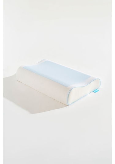 Visco Yüksek Ortopedik Boyun Destekli Serinleten Jelli Yastık 60x40x14/12cm Beyaz