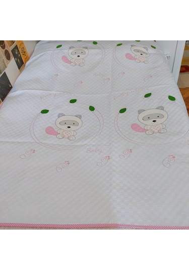 %100 Pamuk Desenli Bebek Pike & Yastık Başı