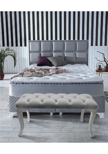 Beyaz Chester Model Babyface Kumaş Bench&koltuk&tabure&pofuduk Yatak Odası Takımı Ucu&önü Puff