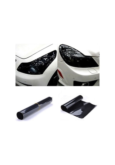 Far Stop Filmi Far Folyosu Koyu Parlak Siyah Far Çizik Çizilme Engelleyici Folyo 100cm X 30cm