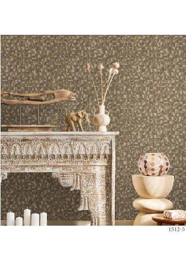 Adawall Vera 1512-5 Geometrik Desenli Düz Sade Duvar Kağıdı