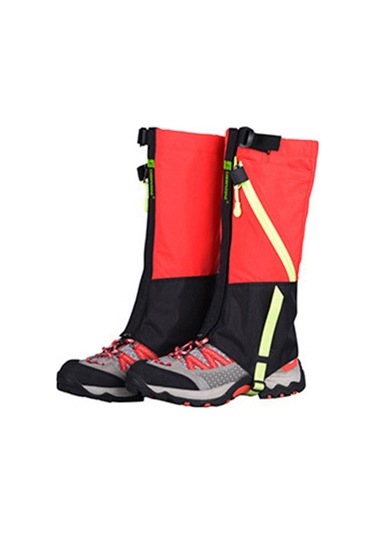 Shineyee Çocuklar İçin Kırmızı Kayak Ayaklıkları, Çift Katlı Su Geçirmez Outdoor Koruyucu Bilekli Leggingler Kırmızı