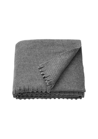 Yatak Örtüsü Gri Renk Yumuşak Polar MeridyenDukkan 150x210 cm Tv Battaniyesi