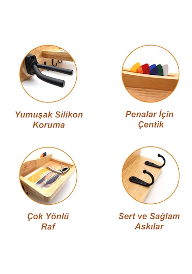 Midex Gp-30 Gitar Standı Sehpası Duvar Askısı Ahşap Şık Kaliteli