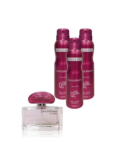 Free Love Eurodream Kadın Parfüm EDP  100 ML + Deodorant 3 x 150 ML