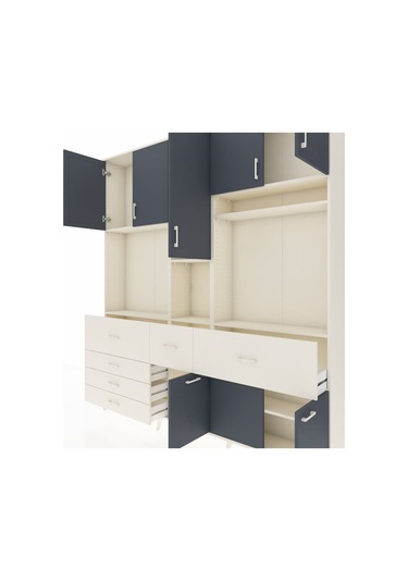 Arges Dolap 10 Raflı 6 Çekmeceli 8 Kapaklı 220x30x243 Aytaşı-antrasit/aytaşı Antrasıt/aytası