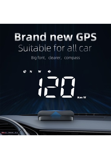 Vkemall Araç Hud Gösterge Paneli M1 - Gps + Beidou Çift Modlu, Hız/yön/uydu Sayısı Gösterme, Hız Aşımı/yorgun Sürücü Uyarısı, Otomatik Parlaklık Regülasyonu, Beyaz Işık