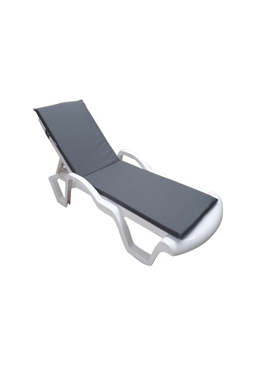 Mirzade Standart Fermuarlı Şezlong Minderi Su Geçirmez Kumaş-koyu Gri