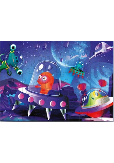 Star Puzzle 50 Parça Uzay Canlıları Çocuk Puzzle 1 Adet