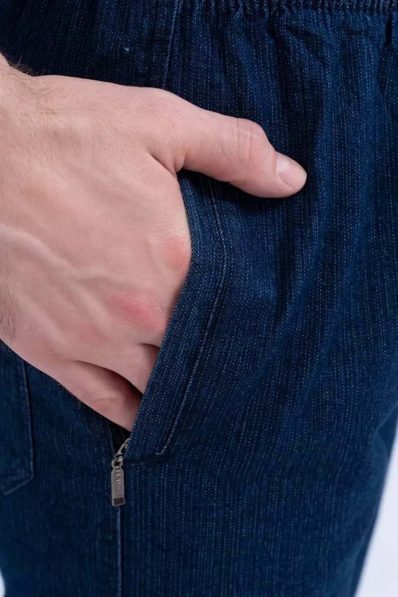 Dosop Büyük Beden Lastik Belli Hafif Kot Pantolonlar. 201069493 Mavi