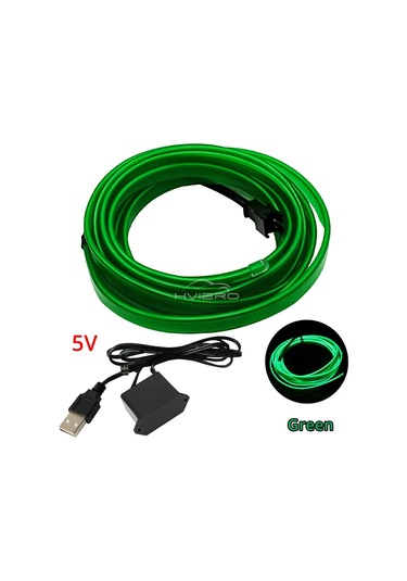 Sıcak Satış 1/2/3/5m Araba Iç Aydınlatma Led Kapı Şeritleri Dekorasyon Çelenk Teli Green-usb 5m 1 Piece Set