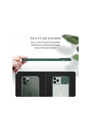 Xiaomi Mi 11 Lite Kapak Lensi Açılır Kapanır Kamera Korumalı Silikon Kılıf