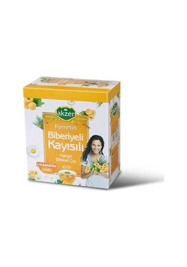Akzer FormMix Biberiyeli Kayısılı Karışık Bitki Süzen Poşet Çay 60 x 1.5 G