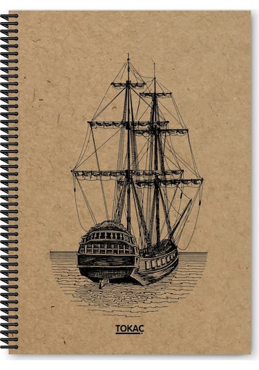 Tokaç Kraft Spiralli Defter 80 Sayfa Çizgisiz 16 X 23 Cm