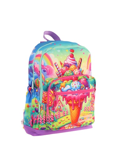 Elatae Su Geçirmez Kumaş Kız Çocuk Çok Gözlü Ortopedik Sırt Okul Çantası L5251 Lila