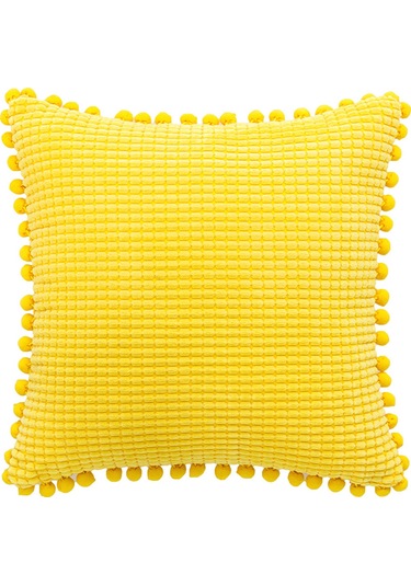 Yunboo Turuncu Mısır Taneli Dokulu Kadife Yastık Kılıfı - Modern Ev Dekoru, 45x45 Cm, Yumuşak Ve Temizlenmesi Kolay, Koltuk/canape Kullanıma Uygun Diğer