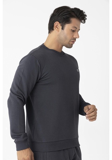 Erkek Pamuklu Kışlık Spor Sweatshirt Antrasit