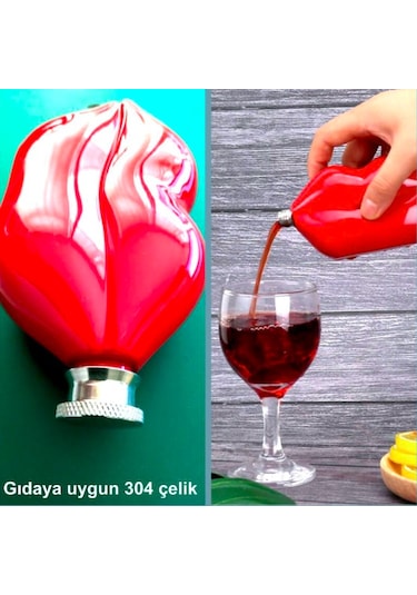 Omeniv Dudak Ruj Form Matara Termos Votka Viski Şarap Şişesi