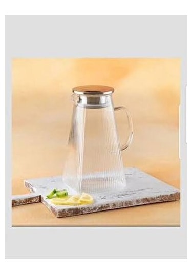 Acar Sürahi Metal Kapaklı Cam Sürahi 1800 Ml