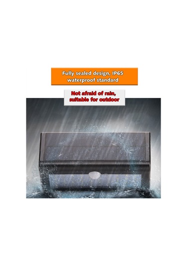 Leezsing Güneş Enerjili 38 Led Hareket Sensörlü Duvar Lambası - 500lm Aydınlatma, Ip65 Su Geçirmez Siyah