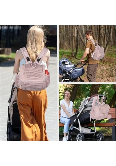 Büyük Kapasiteli Anne Çantası Hafif Moda Arabası Asılı Çanta Gri