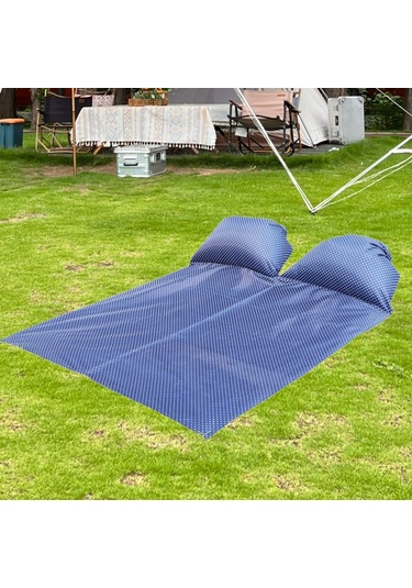 Homyl Baş Destekli Piknik Örtüsü Çim Yürüyüşü İçin Donanma 145x210cm Çok Renkli