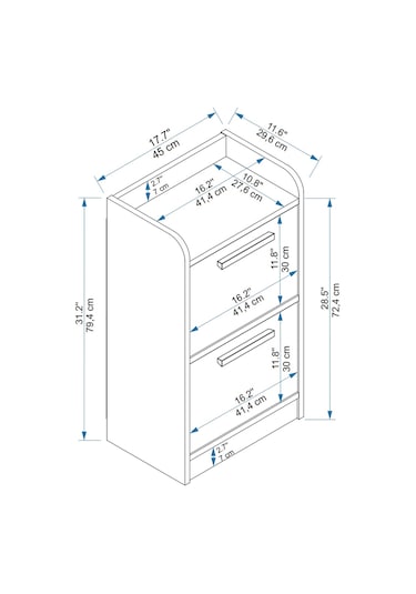 Arnetti 2 Çekmeceli Luses Komodin Atlantik Çam Bej