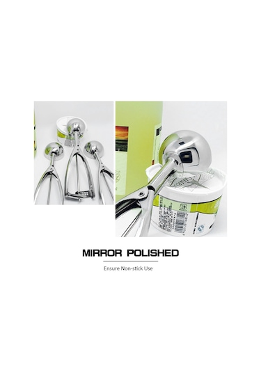 Geeroyoo "304 Paslanmaz Çelik Dondurma Kaşığı - 12 Boyut, Ergonomik Tetik, Mükemmel Yuvarlak Top Şekillendirme" Diğer