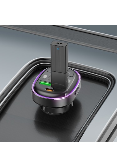 Borofone Bc47 Might Pd30w Qc3.0 Araba Bluetooth Fm Verici Metal Gri