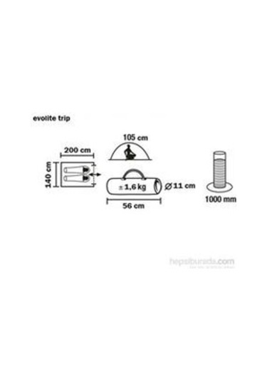 Evolite Trip Mono Dome 2 Kişilik Çadır E-9208 Yeşil