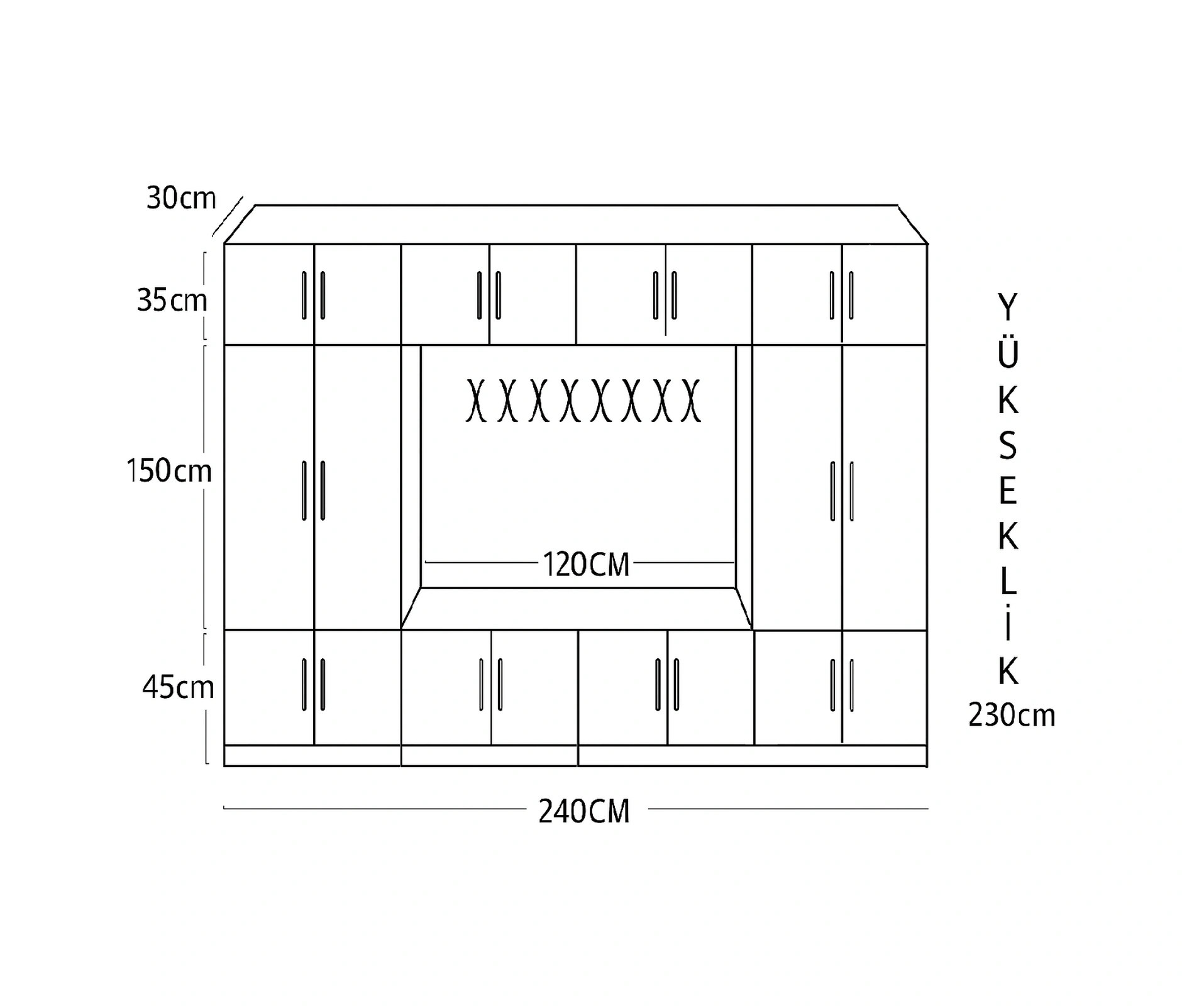Ezel Portmanto Kapaklı, Raflı, Askılı Vestiyer