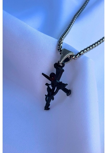 El İşçiliği Paslanmaz Çelik Zincir Erkek Kolye Gri