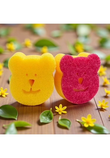 Technow Sponge Çift Taraflı Gülen Yüz Çok Amaçlı Sihirli Bulaşık Süngeri 2 Adet