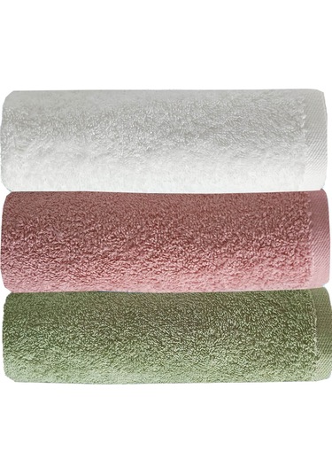 3 Lü Renkli El Yüz Havlu Seti %100 Pamuklu Natural Harmony Çok Renkli