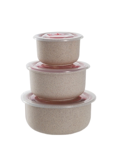 Xurunkeji Bento Kutusu Buğday Samanı Öğle Yemeği Kutusu Kapaklı Çevre Dostu Salata Kasesi Mikrodalgada Kullanılabilir Gıda Saklama Kabı Krem Beyaz Kremsi Beyaz