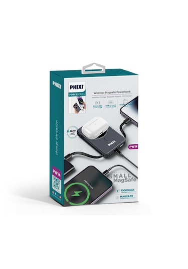 Phixi Force Pw14 10000mah 22.5w Kendinden Kablolu Magsafe Powerba