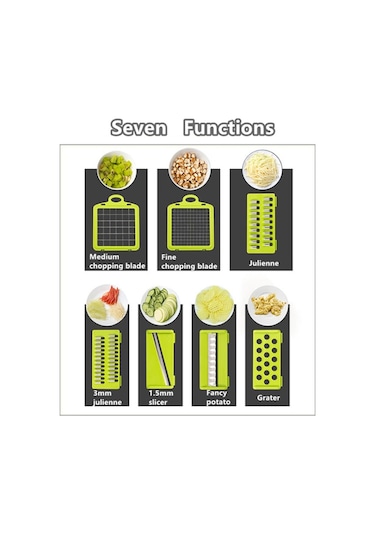 Mutfak Dilimleyici Meyve Kesici Patates Soyucu Yeşil-Siyah