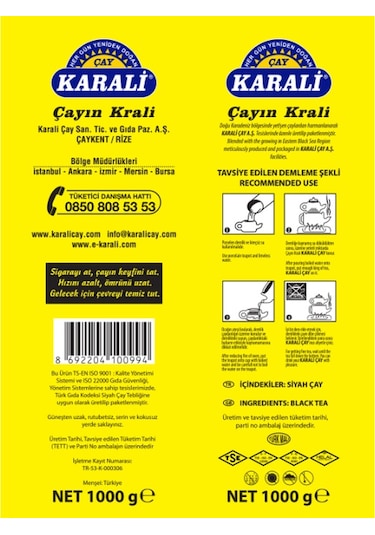 Karali Premium Filiz Siyah Dökme Çay 1 KG